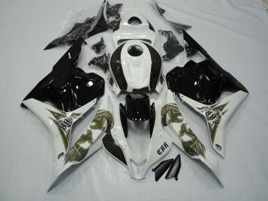 2009-2012 Schwarz Gold & Weiß CBR600RR Verkleidung