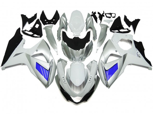 2009-2016 Benutzerdefiniert Silber & Weiß Mit Schwarz GSXR 1000 Verkleidung 2009-2016 Benutzerdefiniert Silber & Weiß Mit Schwarz GSXR 1000 Verkleidung