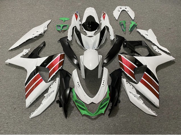 2009-2016 Glänzend Weiß Rot Schwarz & Grün GSXR 1000 Verkleidung 2009-2016 Glänzend Weiß Rot Schwarz & Grün GSXR 1000 Verkleidung