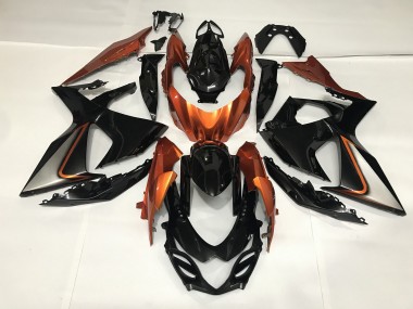 2009-2016 Glänzendes Schwarz & Orange Glänzend GSXR 1000 Verkleidung