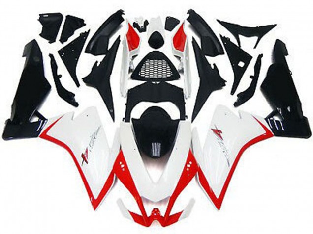 2010-2015 Glänzend Weiß & Rot RSV4 1000 Verkleidung 2010-2015 Glänzend Weiß & Rot RSV4 1000 Verkleidung