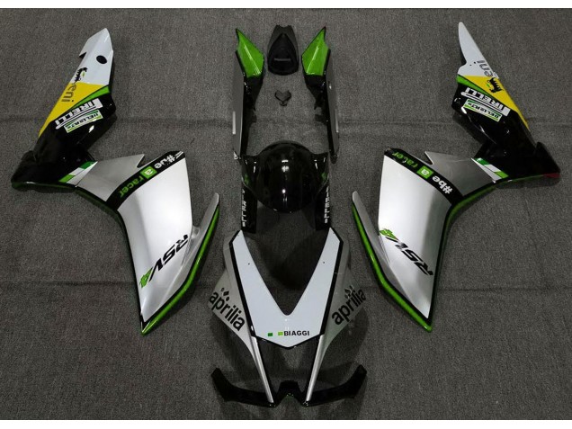 2010-2015 Silber Pirelli & Grün RSV4 1000 Verkleidung 2010-2015 Silber Pirelli & Grün RSV4 1000 Verkleidung