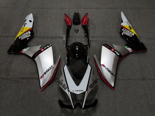 2010-2015 Silber Pirelli & Rot RSV4 1000 Verkleidung 2010-2015 Silber Pirelli & Rot RSV4 1000 Verkleidung