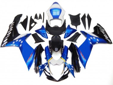 2011-2024 Blauer Stil Mit Roten Sternen GSXR 600-750 Verkleidung