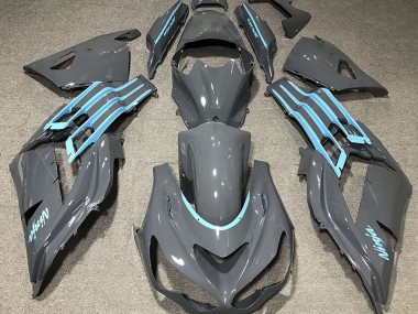 2012-2021 Glänzend Grau & Hellblau ZX14R Verkleidung