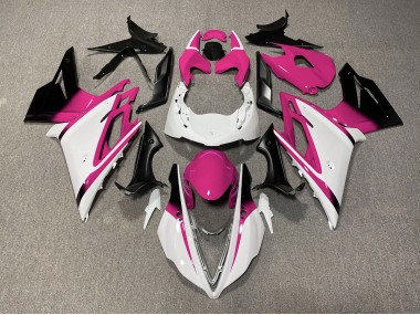 2013-2016 Glänzend Weiß & Pink Daytona 675 Verkleidung